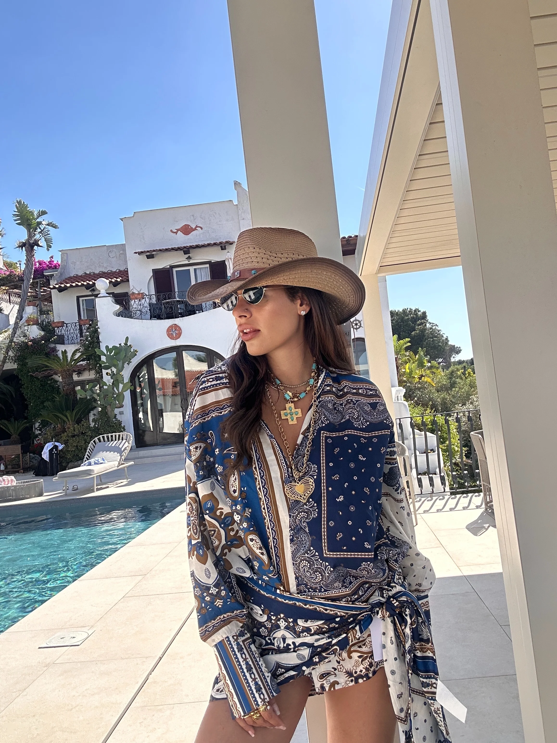 Camicia Marrakesh blu a fantasia - Image 2