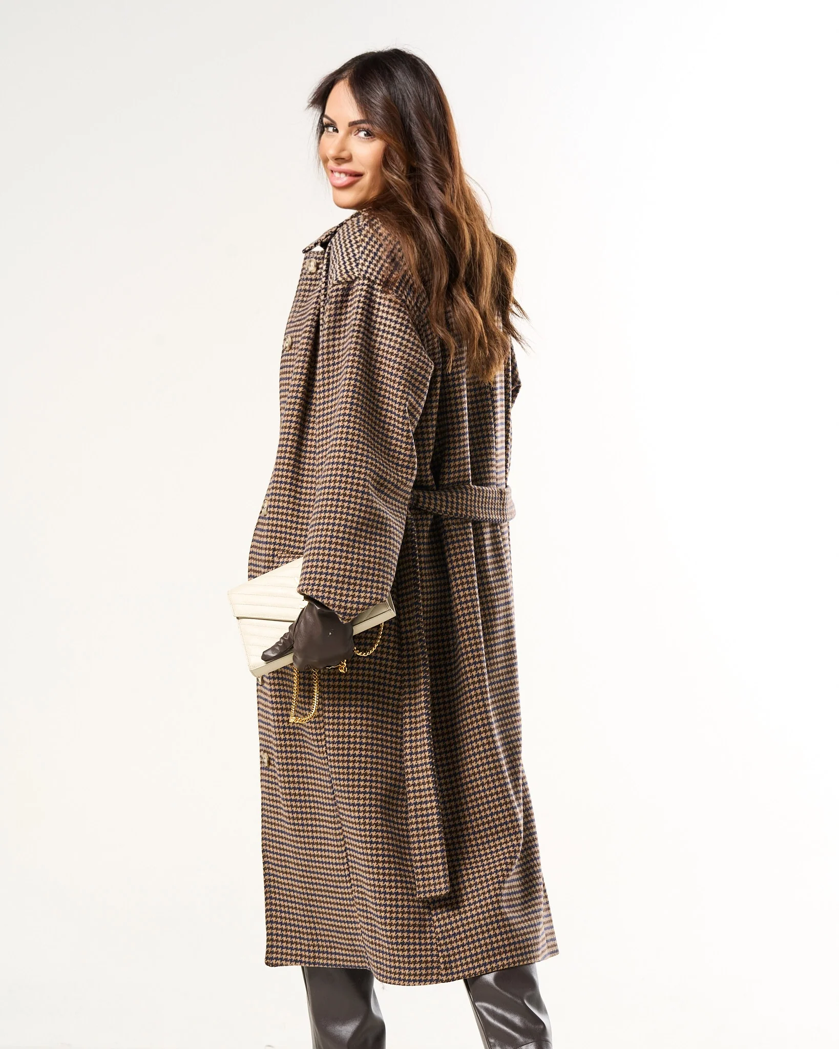 Cappotto Romina a quadri made in Italy - Image 3