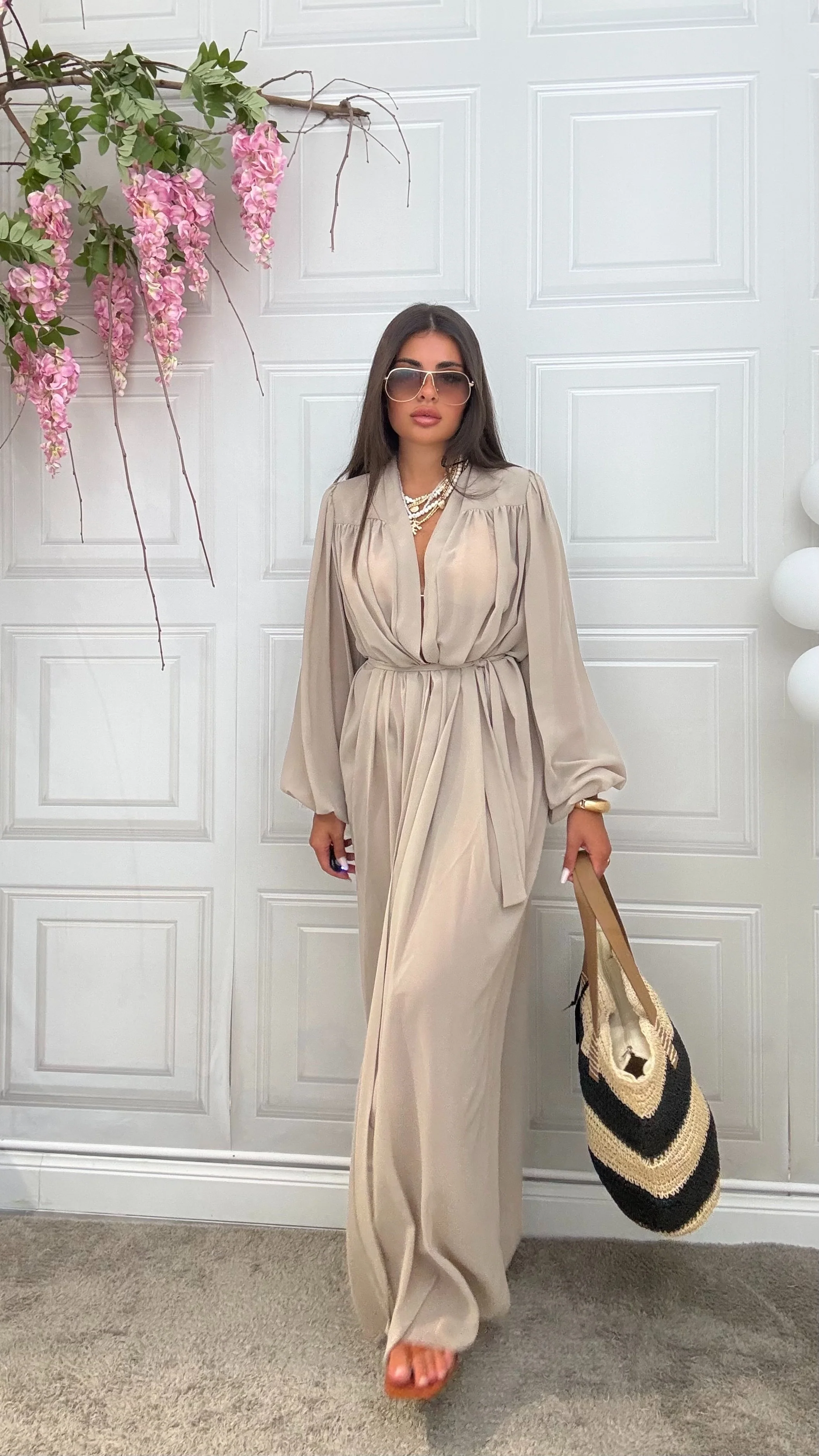 Kimono copri costume Beige - Image 6