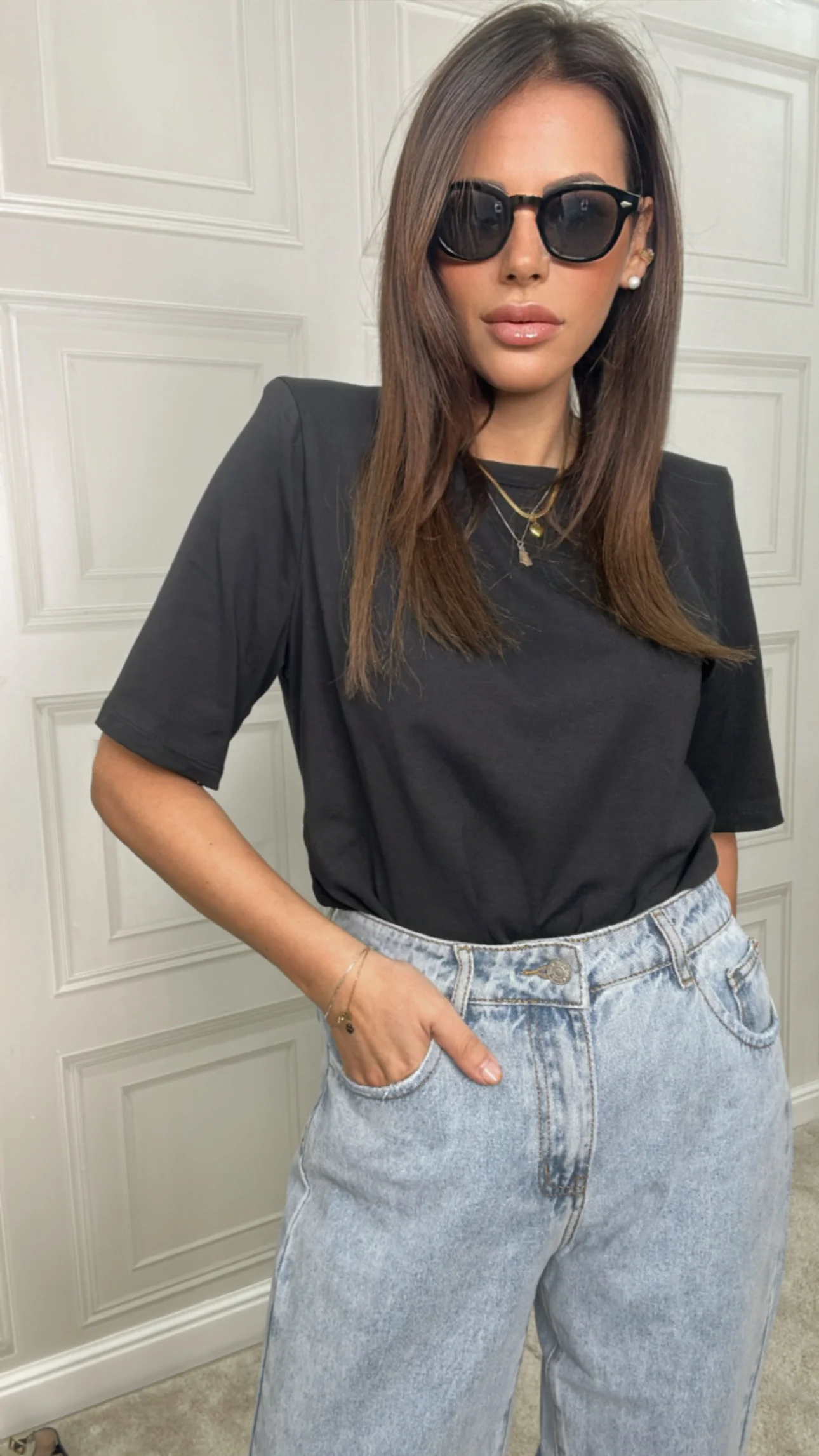 Shirt basic con spallina interna nera - Image 3